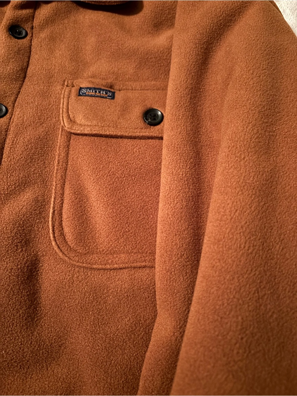 SMITH Rust-Brown Lightweight Fleece Shirt Jacket - Picture 2 of 4